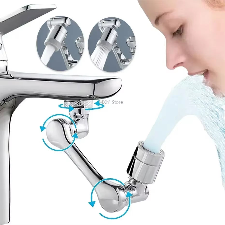 Rotatable Sink Accessories Multifunction Extension Faucet 1080 Degree Rotating Robotic Arm Water Filter Bathroom Products Home