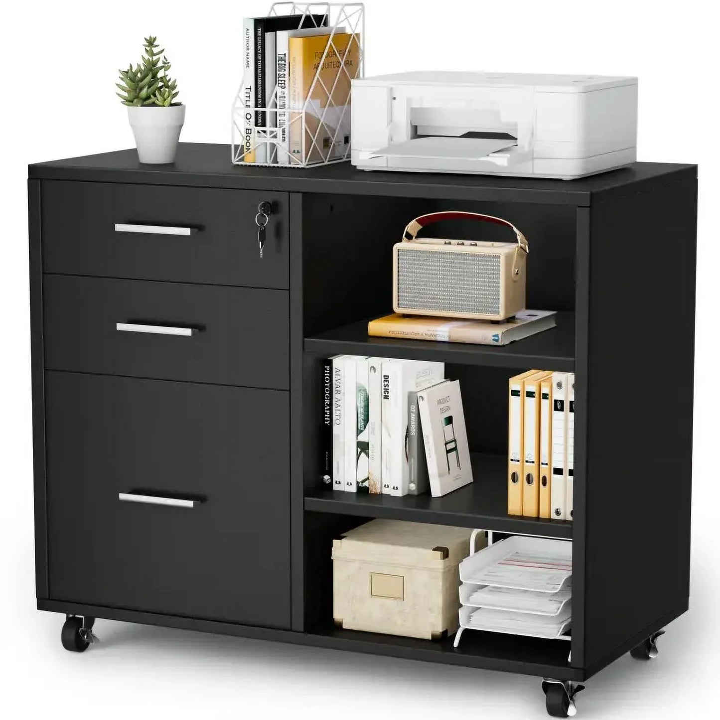 3 Drawers File Cabinet for Home and Office