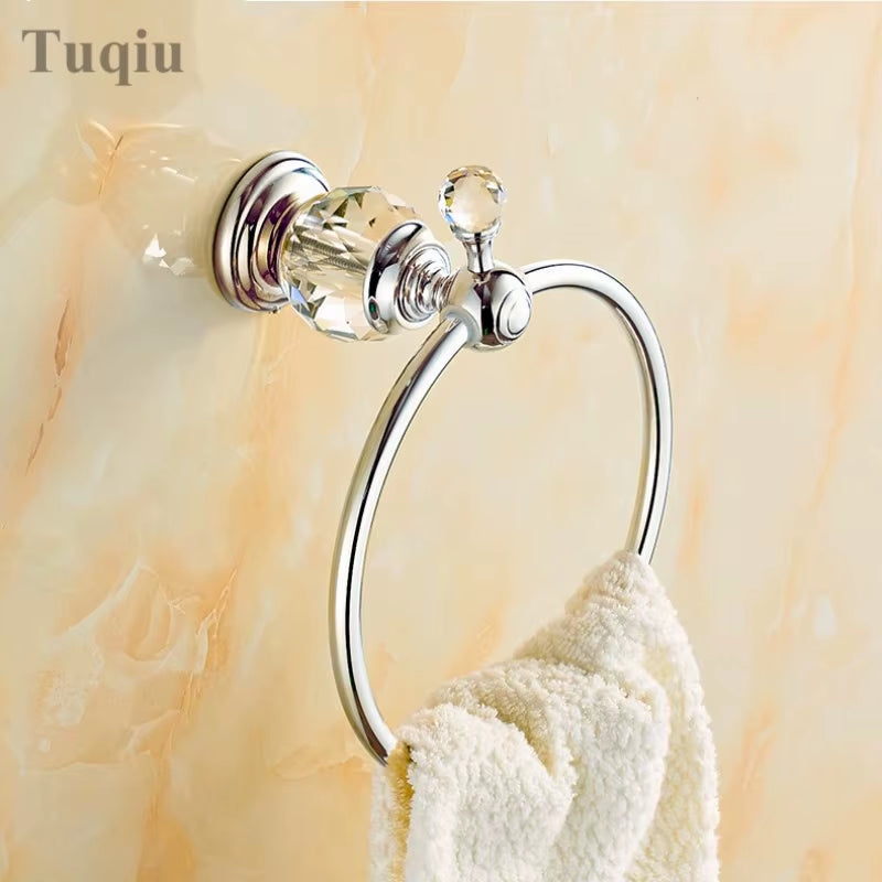 Bathroom Accessories Towel Rack Paper Holder Silver Polished Chrome Bathroom Products Solid Brass Bathroom Hardware Sets