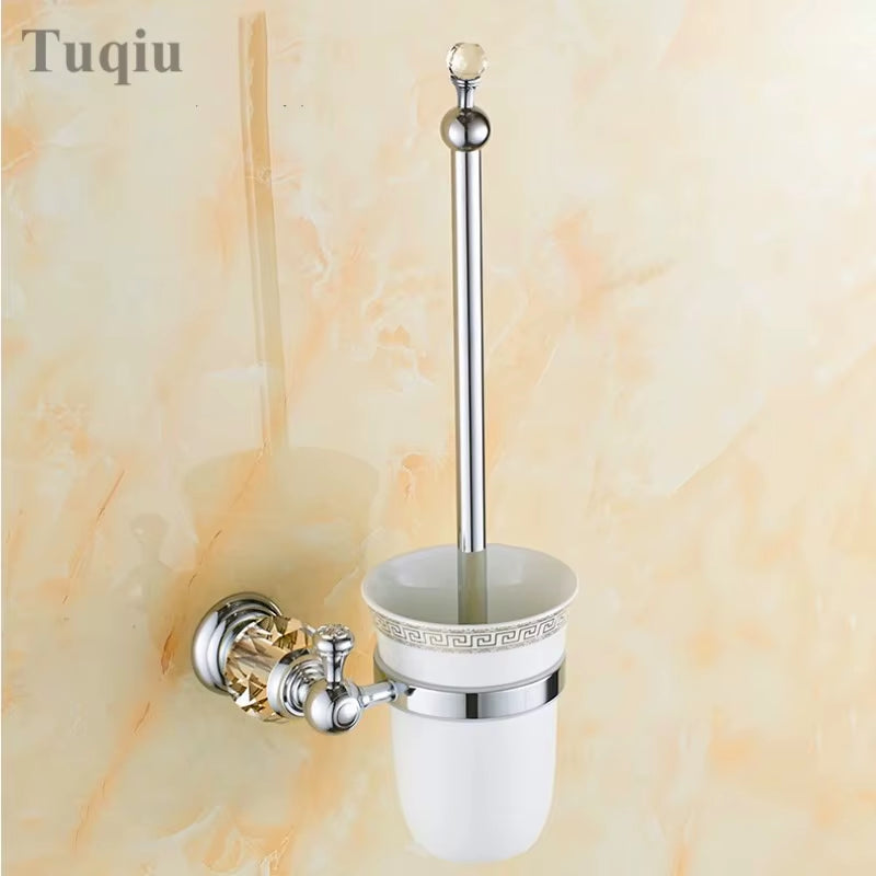 Bathroom Accessories Towel Rack Paper Holder Silver Polished Chrome Bathroom Products Solid Brass Bathroom Hardware Sets