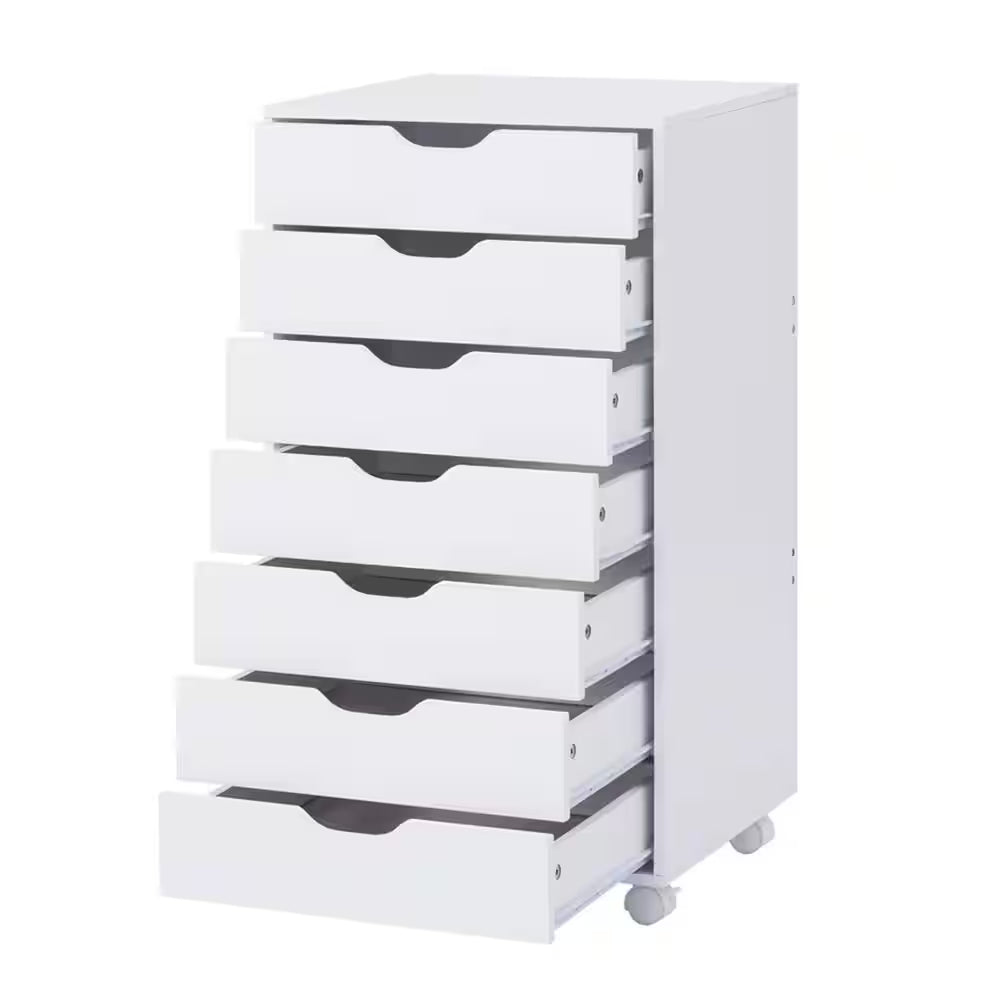 White 7 Drawer Dresser Tall Dressers for Bedroom Kids Dresser W/Storage Shelves Small Dresser for Closet Makeup Dresser