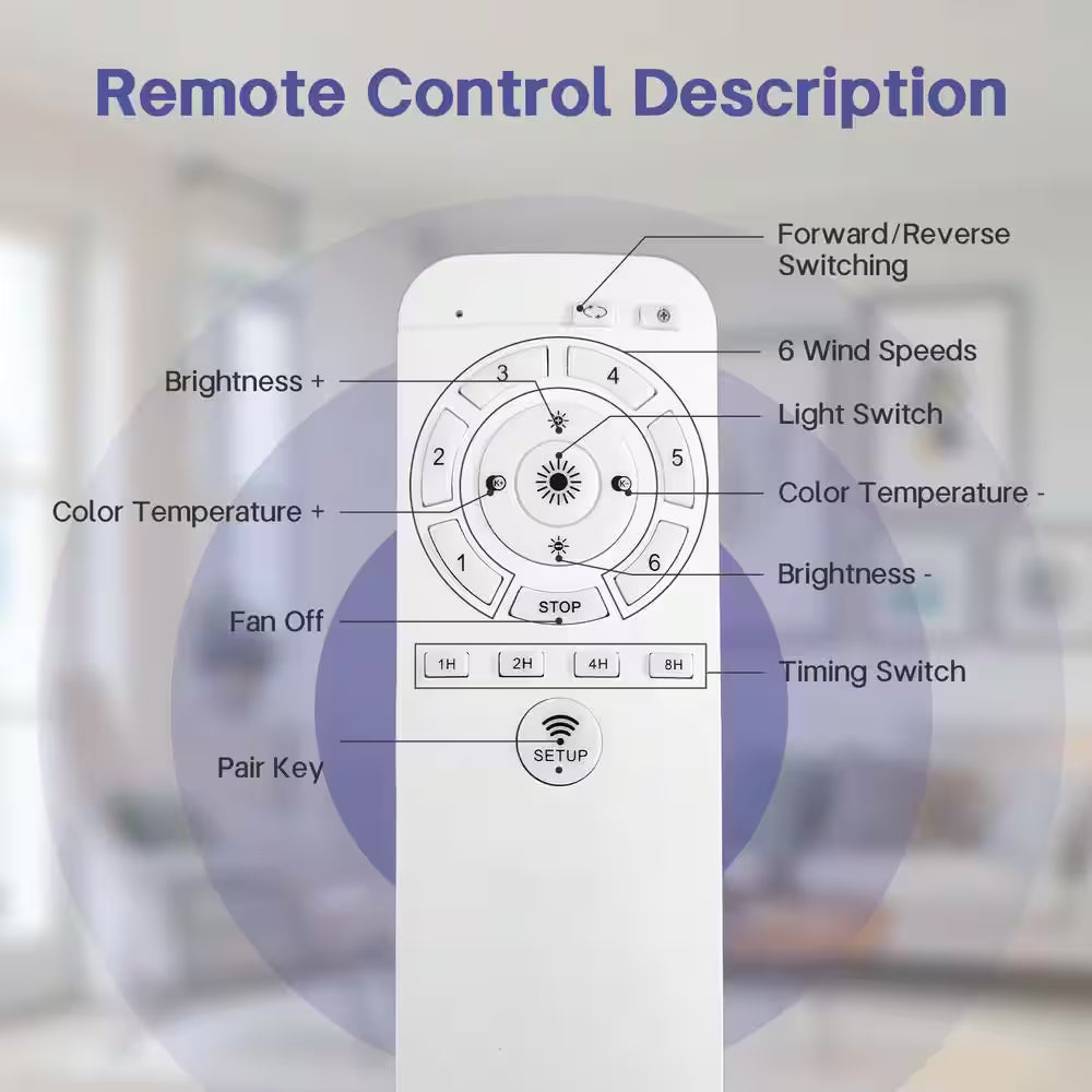 Indoor Blade Span 1.31 Ft. Black 21 In. Ceiling Fan With-Light, 120-Volt, 3230 RPM, 2000 Lumens, with Remote App Dimmer