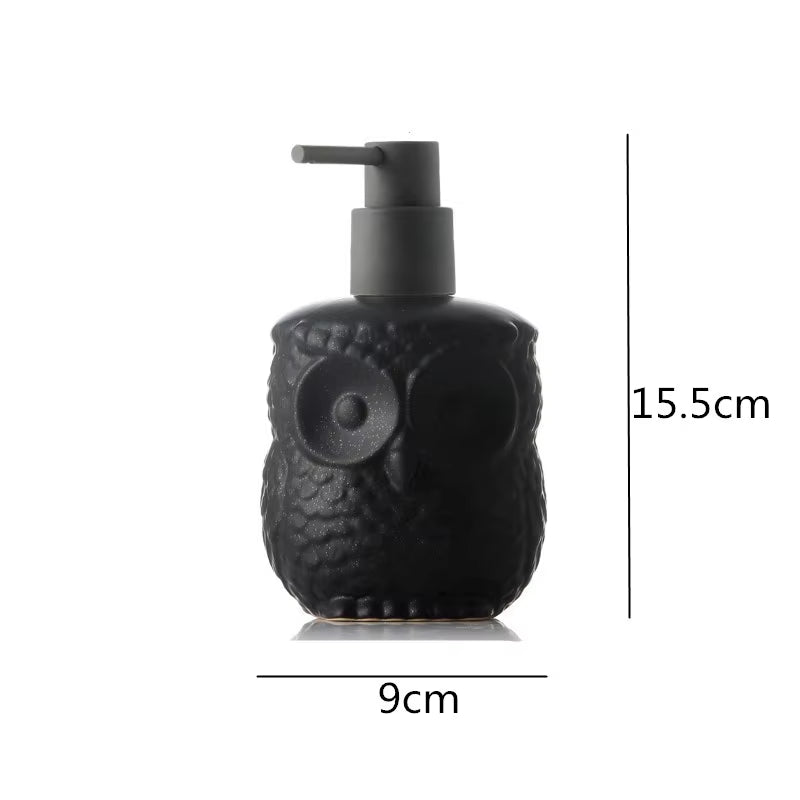 Owl Squirrel Lotion Bottle Bathroom Products Ceramics Soap Dispenser Handwashing Fluid Dispenser Bathroom Press the Bottle