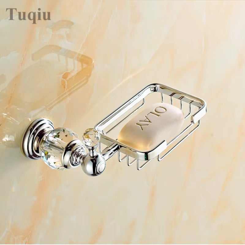 Bathroom Accessories Towel Rack Paper Holder Silver Polished Chrome Bathroom Products Solid Brass Bathroom Hardware Sets