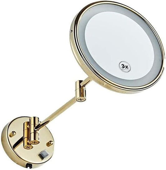 Vanity Mirror, Makeup Mirror Vanity Mirror Wall-Mounted Makeup Mirror 3X Magnifying Cosmetic Mirror 360° Rotation Extendable Vanity Mirror for Bathroom,Bedroom Cosmetic Mirror