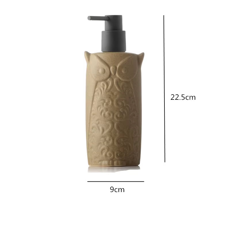 Owl Squirrel Lotion Bottle Bathroom Products Ceramics Soap Dispenser Handwashing Fluid Dispenser Bathroom Press the Bottle