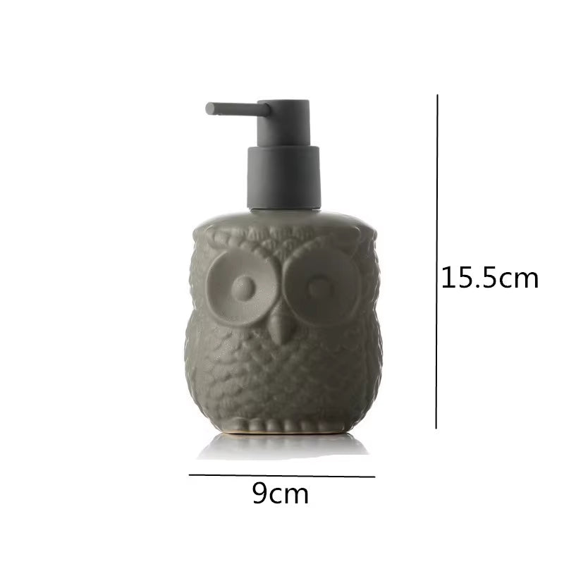 Owl Squirrel Lotion Bottle Bathroom Products Ceramics Soap Dispenser Handwashing Fluid Dispenser Bathroom Press the Bottle