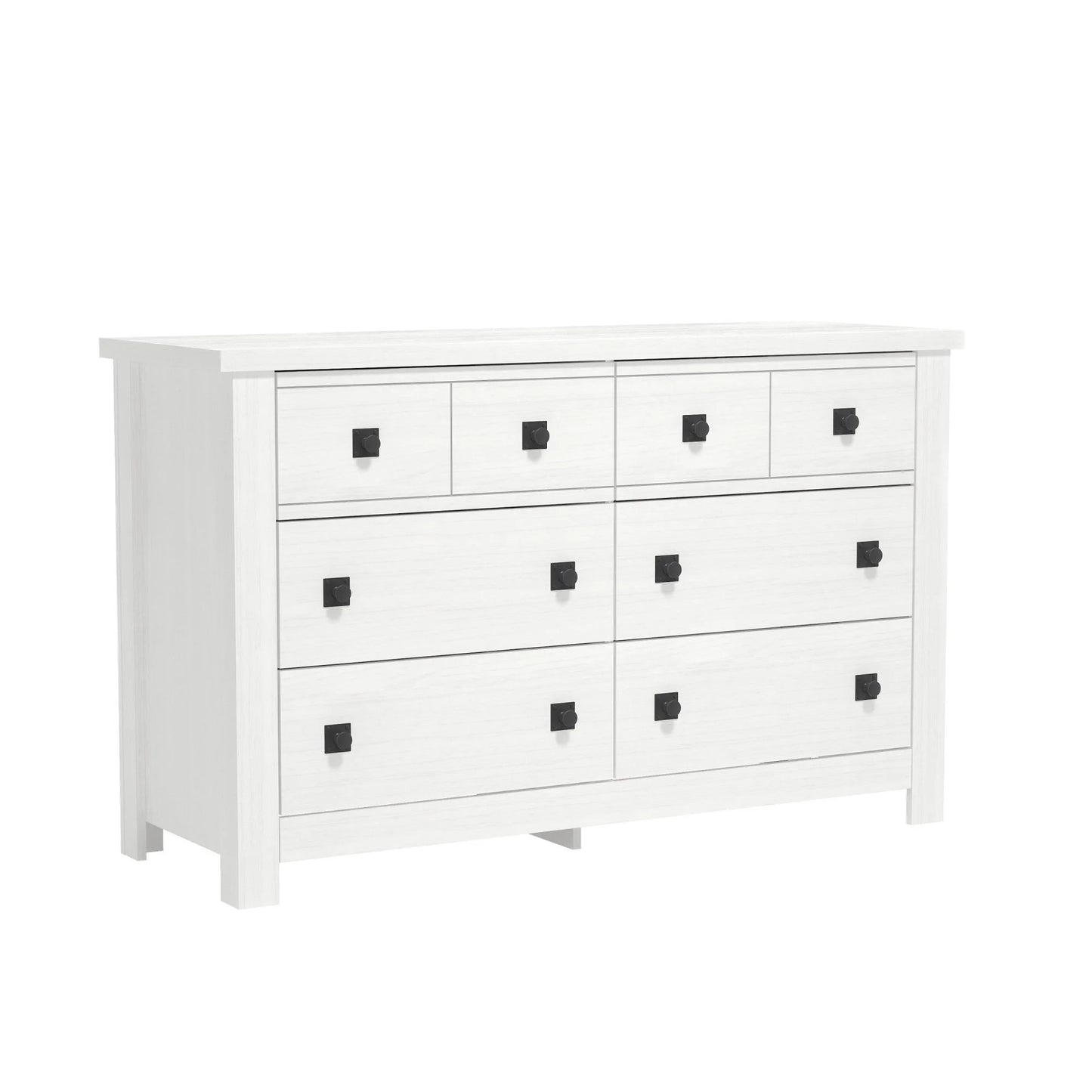 Addison Farmhouse 6 Drawer Dresser, White