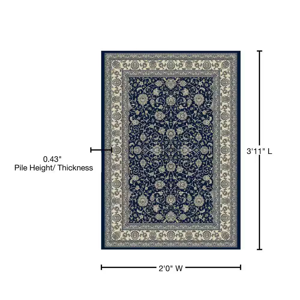 Ancient Garden Navy 2 Ft. X 4 Ft. Indoor Area Rug