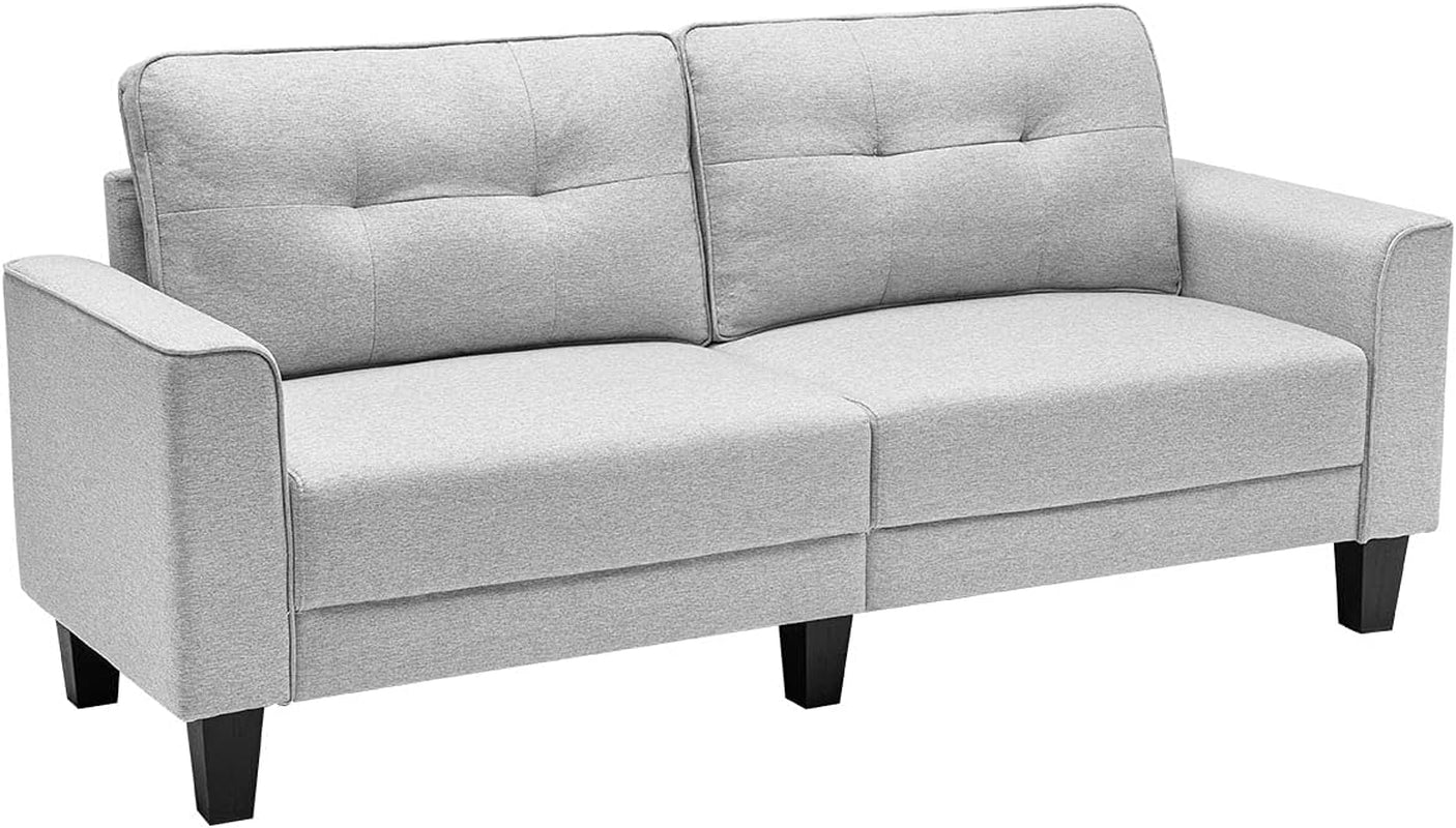 Sectional Couch for Living Room with Square Arm, Loveseat Sofa Couch with Solid Wood Frame, Living Room Furniture Sets, Small Sofa Suitable for Living Room, Bedroom, Small Spaces, Gray