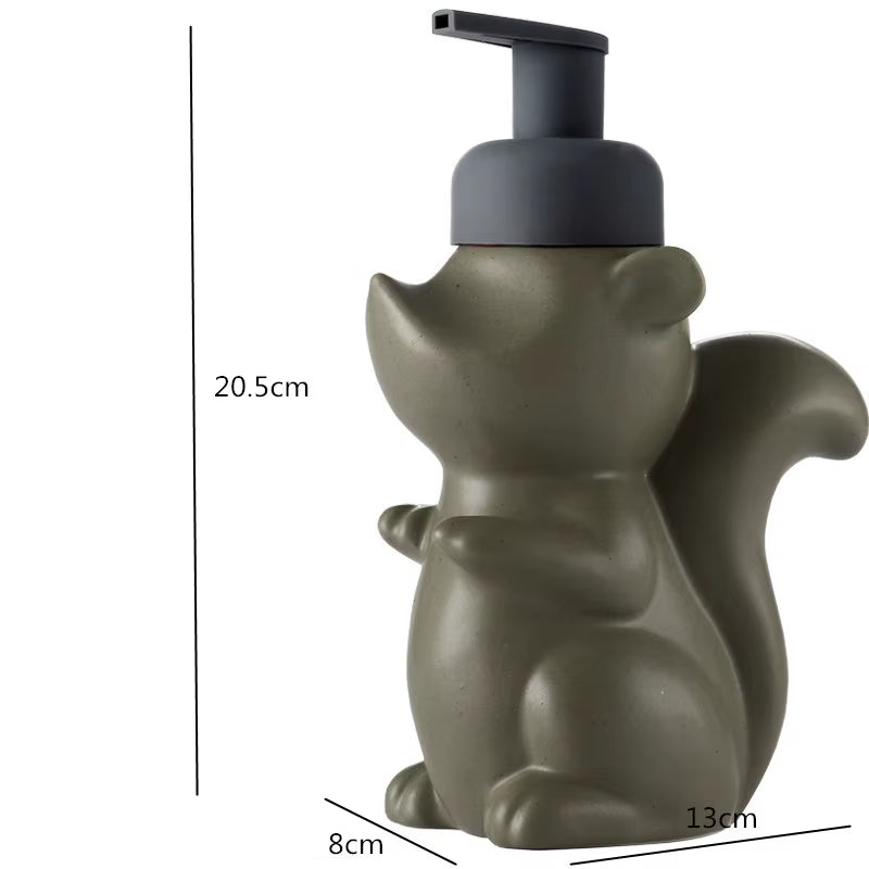 Owl Squirrel Lotion Bottle Bathroom Products Ceramics Soap Dispenser Handwashing Fluid Dispenser Bathroom Press the Bottle