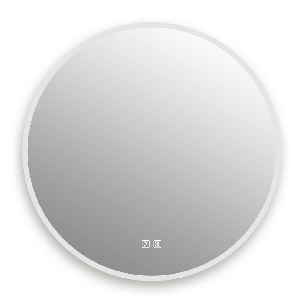 36 In. W X 36 In. H round Frameless LED Light with 3 Color and Anti-Fog Wall Mounted Bathroom Vanity Mirror