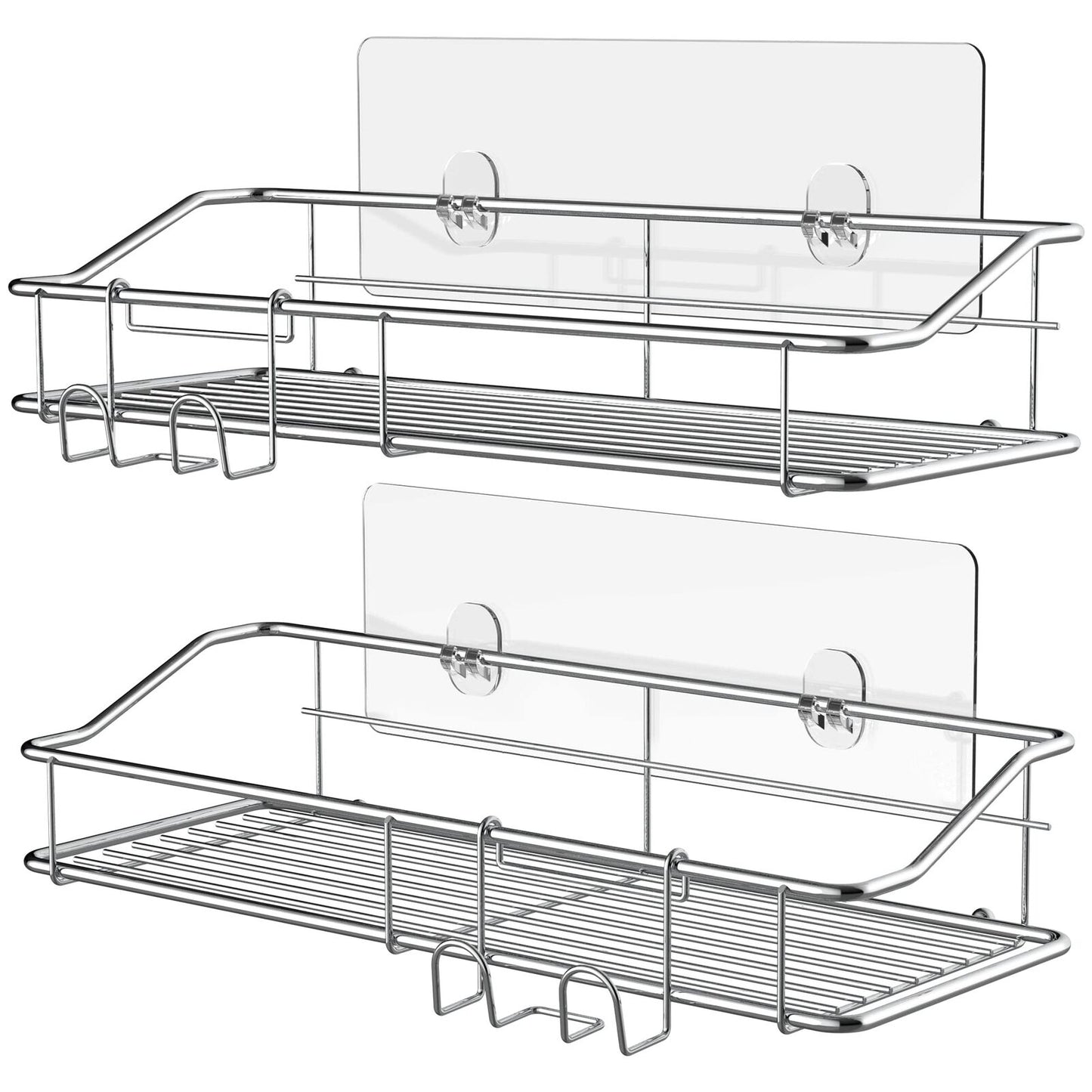 Shower Caddy Shelf Storage Rack Adhesive without Drilling Stainless Steel Hooks