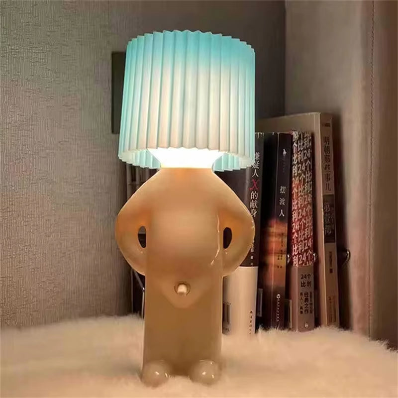 Claeted Naughty Boy Creative Table Lamp Unique LED Pleats Reading Lighting Bedroom Bedside Night Light Children'S Gift Dropship