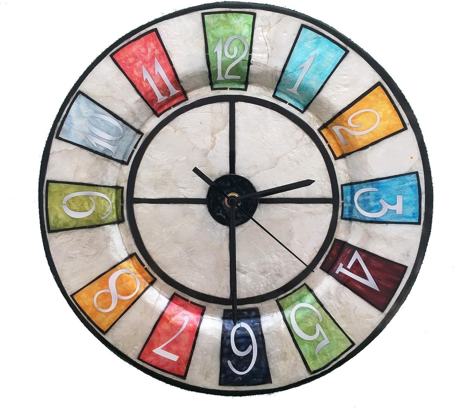 13 Inch Diameter Wall Clock with Multi Color Numbers (M1503)