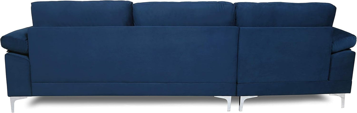 Pull Out Sleeper Couch Velvet Sofa Bed Sofabed, ‎104 X 52 X 30 Inches, Navy Blue