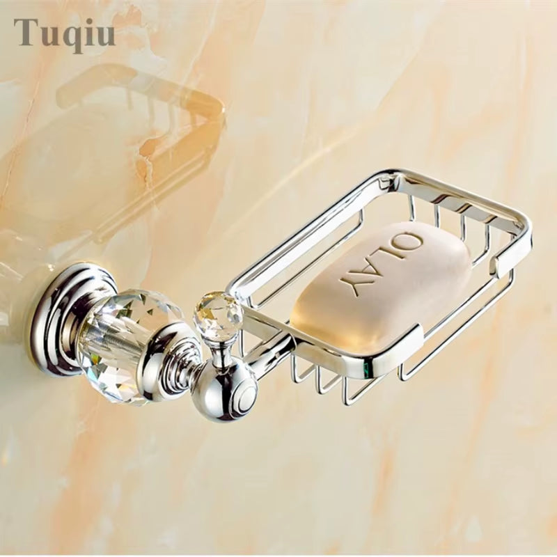 Bathroom Accessories Towel Rack Paper Holder Silver Polished Chrome Bathroom Products Solid Brass Bathroom Hardware Sets