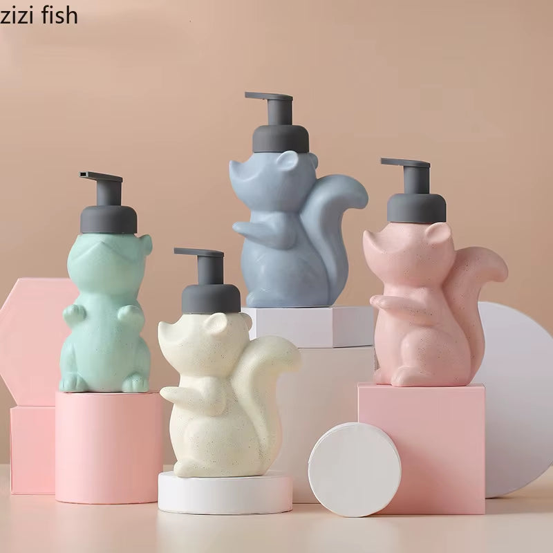 Owl Squirrel Lotion Bottle Bathroom Products Ceramics Soap Dispenser Handwashing Fluid Dispenser Bathroom Press the Bottle