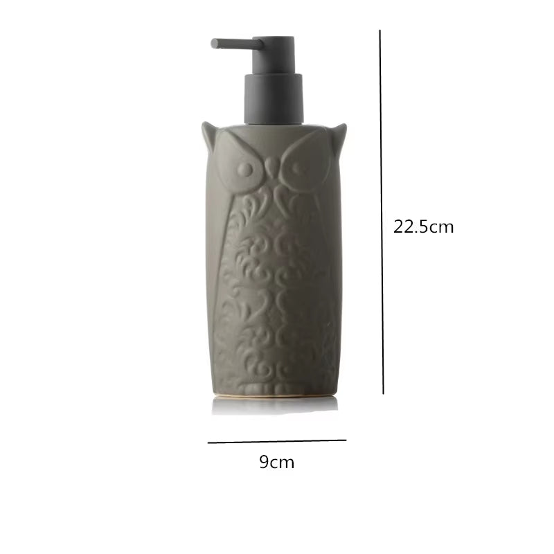 Owl Squirrel Lotion Bottle Bathroom Products Ceramics Soap Dispenser Handwashing Fluid Dispenser Bathroom Press the Bottle