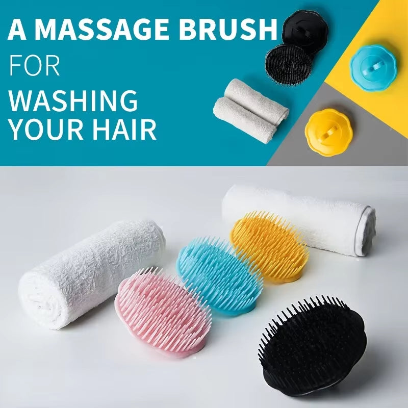 Head Massage Brush Soft Glue Shampoo Brush Bathroom Products Plastic Sanitary Comb Washing Hair Scalp Shower Silicone Hair Brush