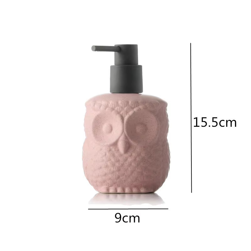 Owl Squirrel Lotion Bottle Bathroom Products Ceramics Soap Dispenser Handwashing Fluid Dispenser Bathroom Press the Bottle