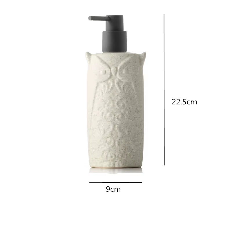 Owl Squirrel Lotion Bottle Bathroom Products Ceramics Soap Dispenser Handwashing Fluid Dispenser Bathroom Press the Bottle