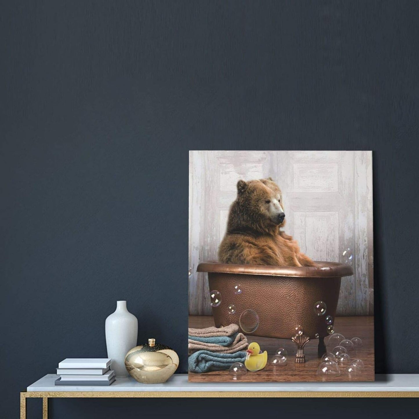 Bathtub Bear Art Bear Pictures Bear in a Bathtub Art Animal in Bathtub Wall Art Bathtub Pictures Wall Decor Bathroom Bear Pictures Wall Decor Bear Pictures for Bathroom 16X20 Inch