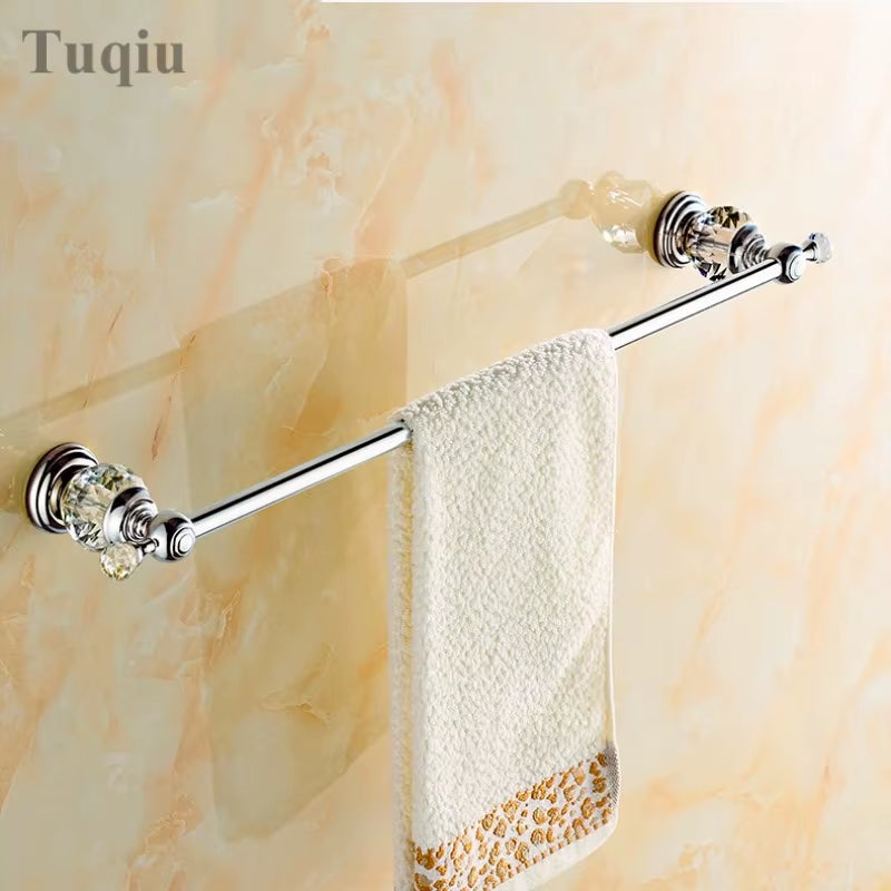 Bathroom Accessories Towel Rack Paper Holder Silver Polished Chrome Bathroom Products Solid Brass Bathroom Hardware Sets