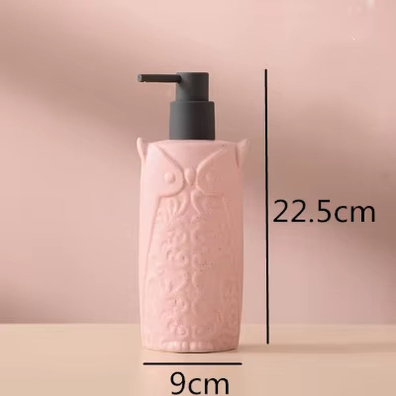 Owl Squirrel Lotion Bottle Bathroom Products Ceramics Soap Dispenser Handwashing Fluid Dispenser Bathroom Press the Bottle