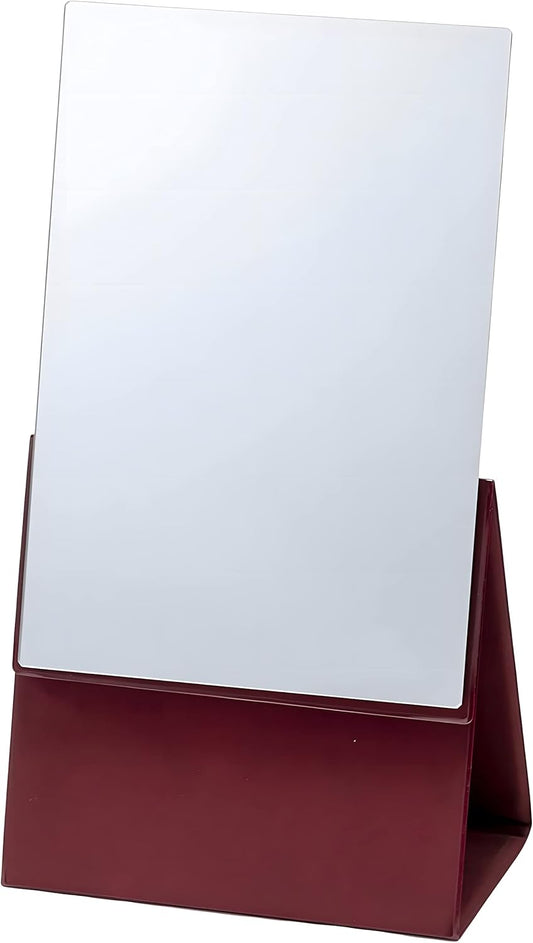 2 Way Folding Mirror, HORIUCHI Mirror Made in Japan, Tabletop Mirror, Makeup Mirror,Portable Folding Makeup Mirror, Desktop Mirror for Travel, Vanity Table Mirror, Room Décor Mirror (Bordeaux)