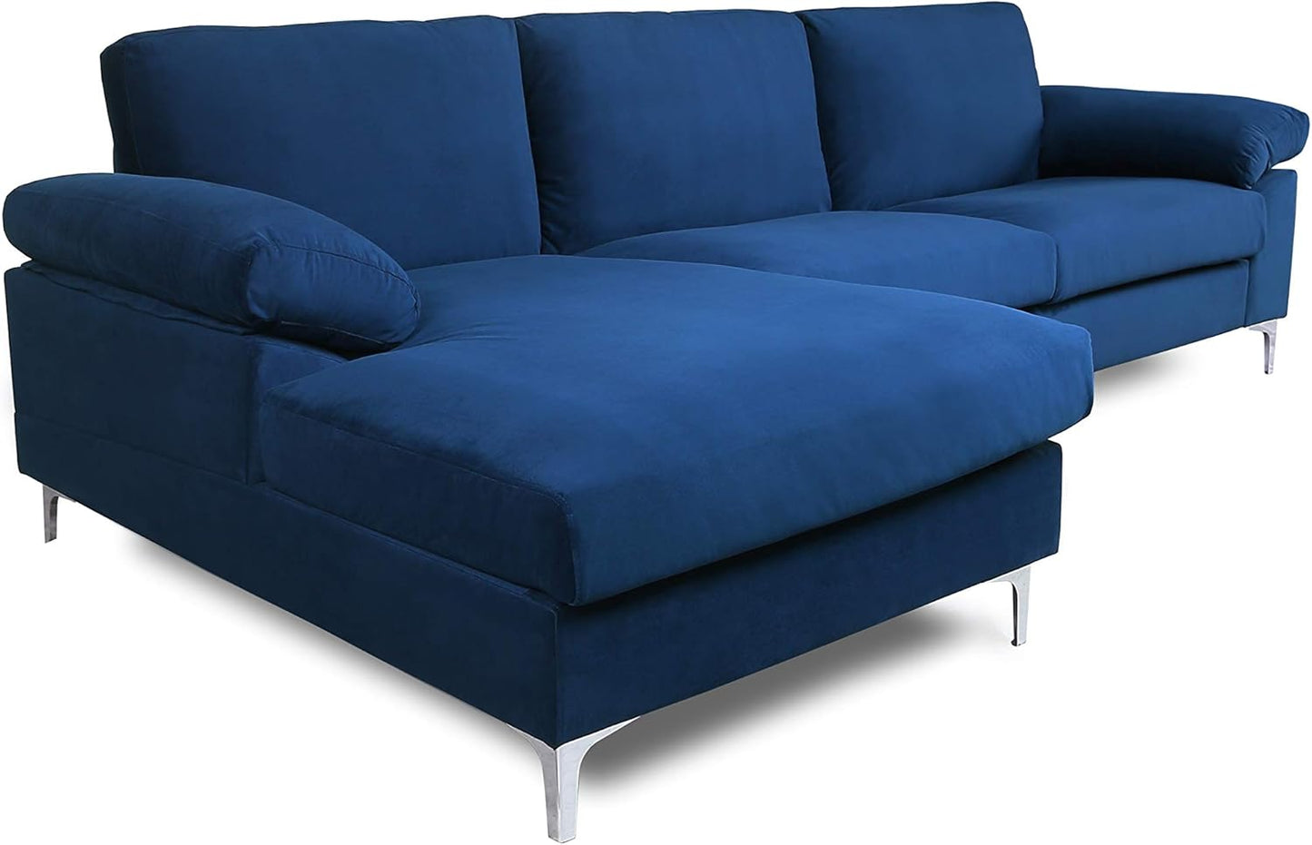 Pull Out Sleeper Couch Velvet Sofa Bed Sofabed, ‎104 X 52 X 30 Inches, Navy Blue