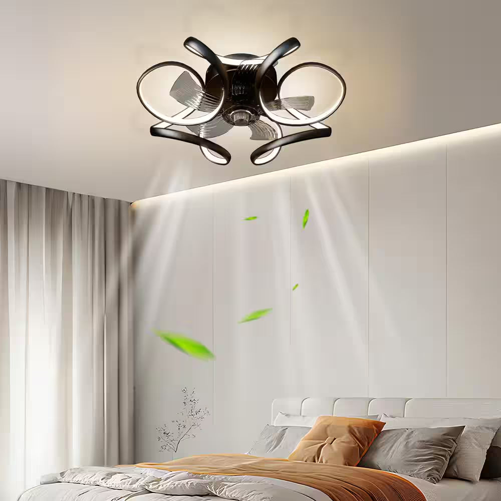 Indoor Blade Span 1.31 Ft. Black 21 In. Ceiling Fan With-Light, 120-Volt, 3230 RPM, 2000 Lumens, with Remote App Dimmer