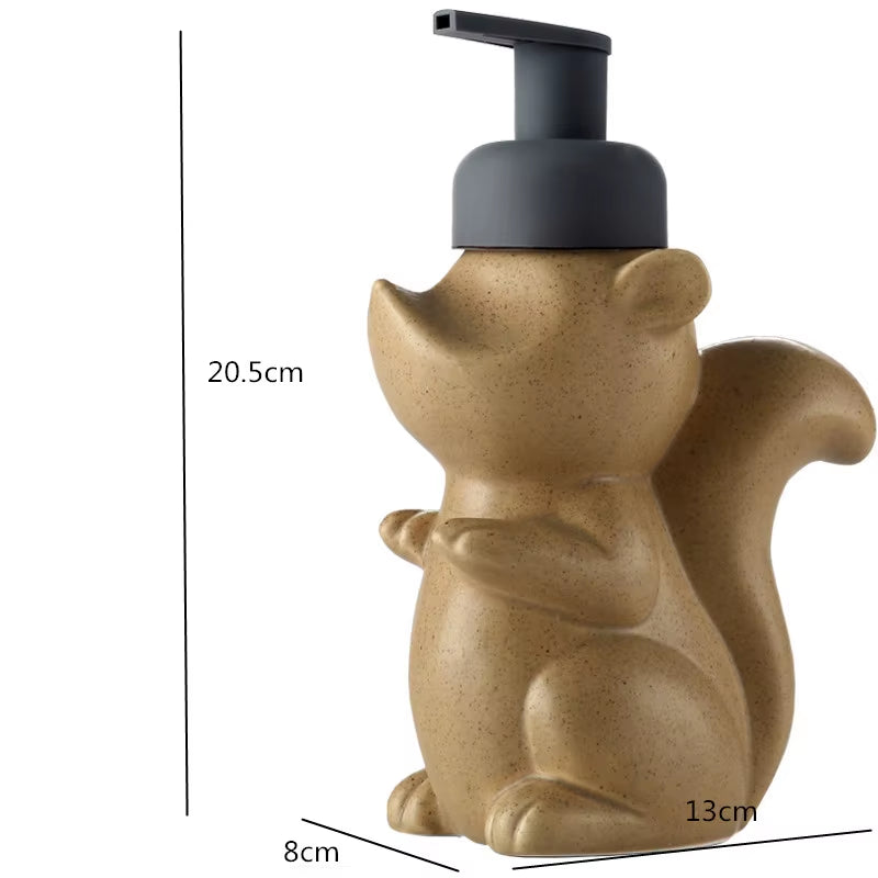 Owl Squirrel Lotion Bottle Bathroom Products Ceramics Soap Dispenser Handwashing Fluid Dispenser Bathroom Press the Bottle