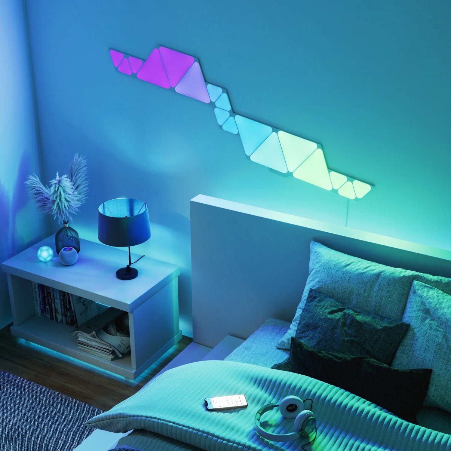 Shapes Triangles & Mini Triangles Smarter Kit - LED Wall Light Panels (17Pk)