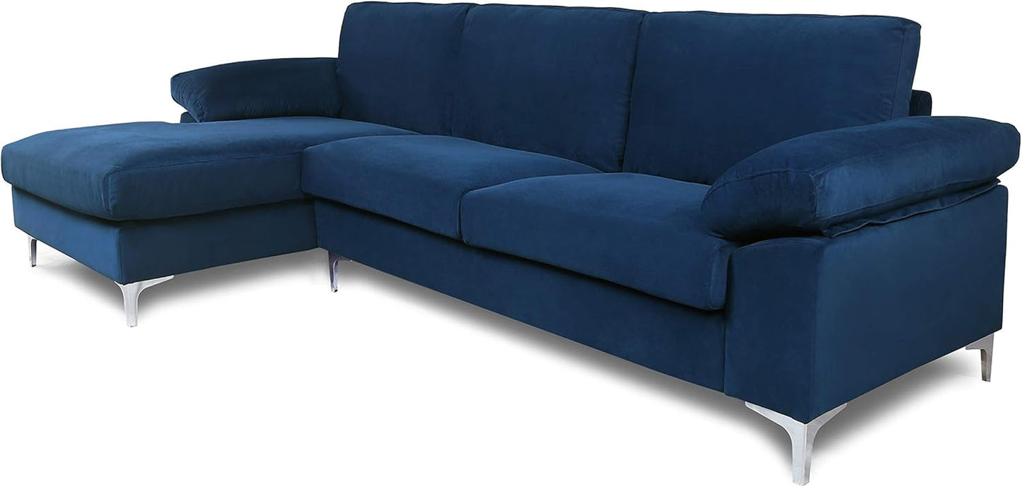 Pull Out Sleeper Couch Velvet Sofa Bed Sofabed, ‎104 X 52 X 30 Inches, Navy Blue