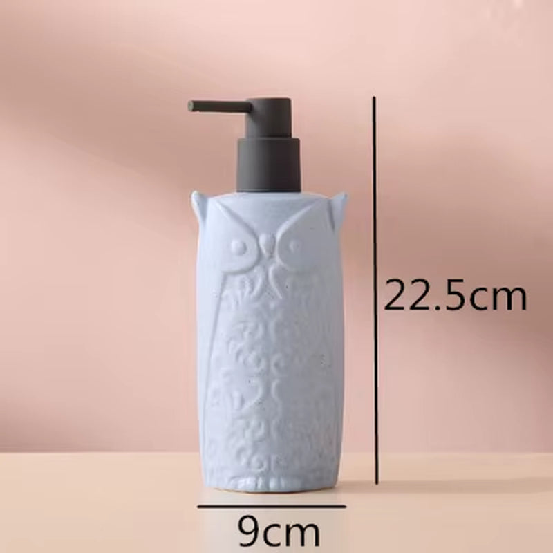 Owl Squirrel Lotion Bottle Bathroom Products Ceramics Soap Dispenser Handwashing Fluid Dispenser Bathroom Press the Bottle