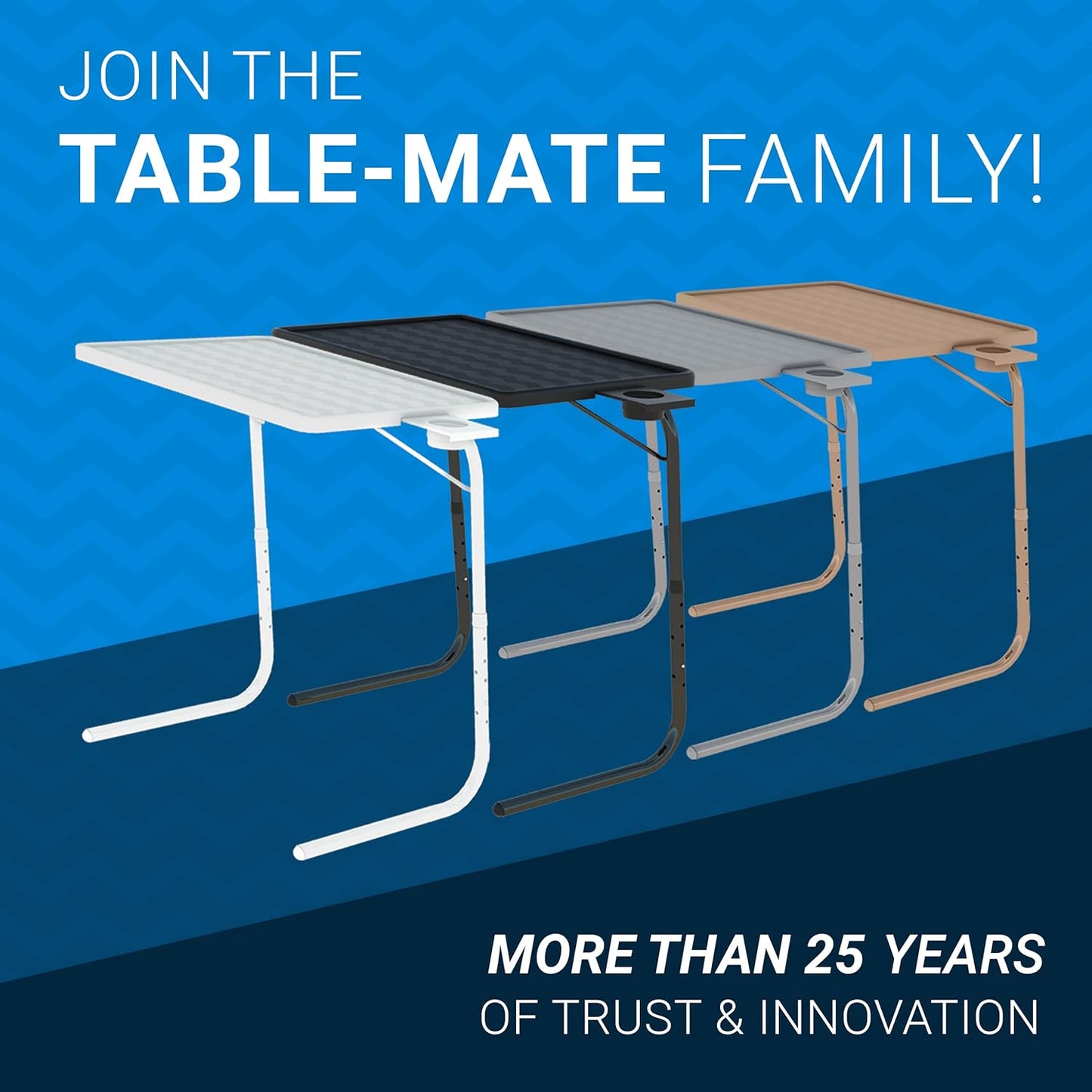 Table Mate II Folding TV Tray Table and Cup Holder with 6 Height and 3 Angle Adjustments the Original TV Tray (Black)