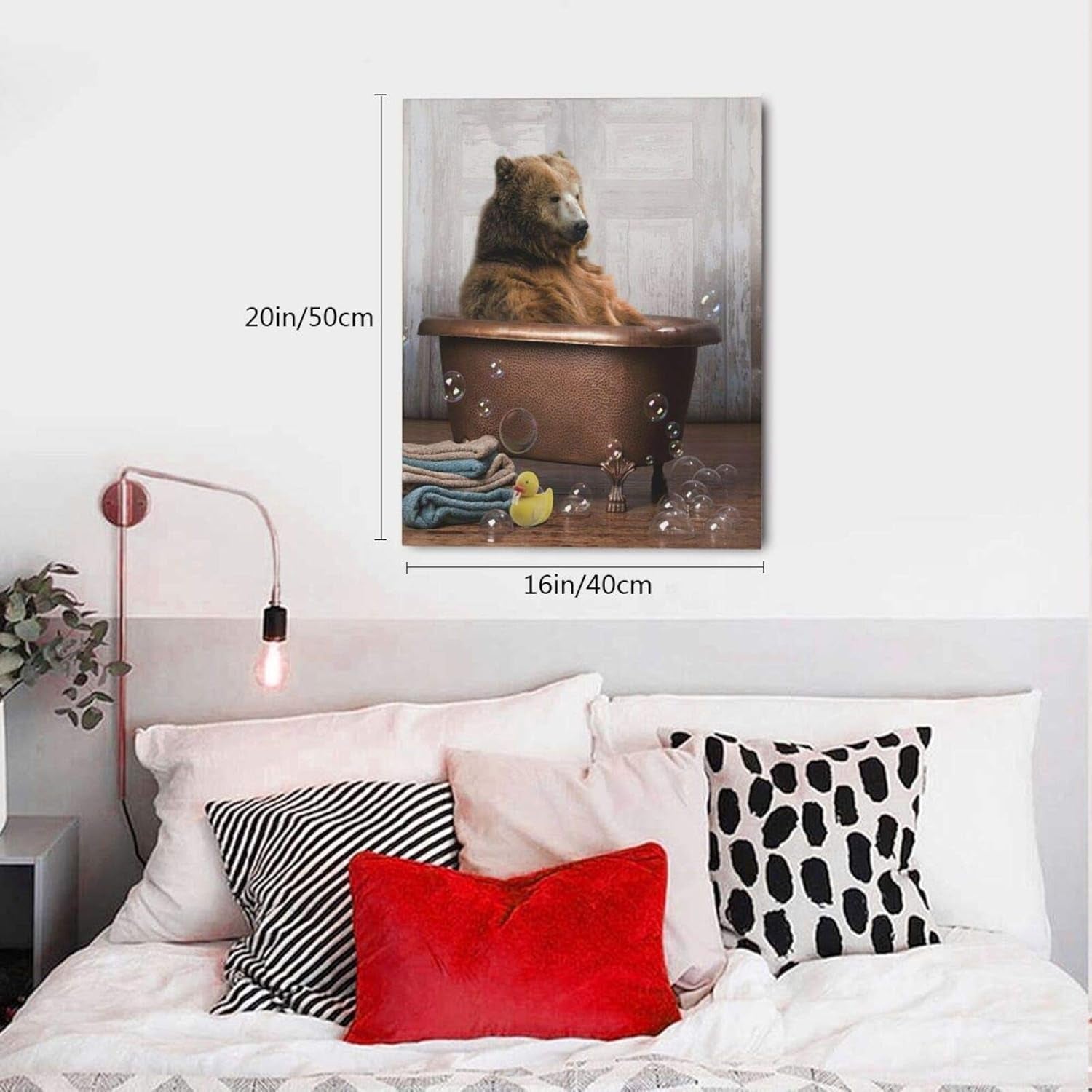 Bathtub Bear Art Bear Pictures Bear in a Bathtub Art Animal in Bathtub Wall Art Bathtub Pictures Wall Decor Bathroom Bear Pictures Wall Decor Bear Pictures for Bathroom 16X20 Inch