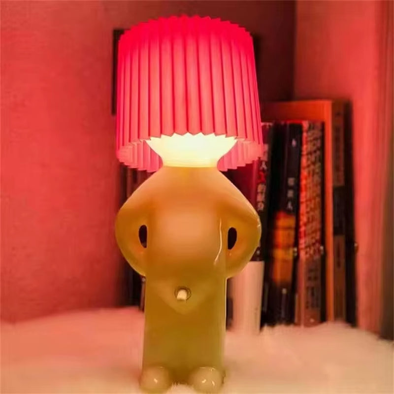 Claeted Naughty Boy Creative Table Lamp Unique LED Pleats Reading Lighting Bedroom Bedside Night Light Children'S Gift Dropship