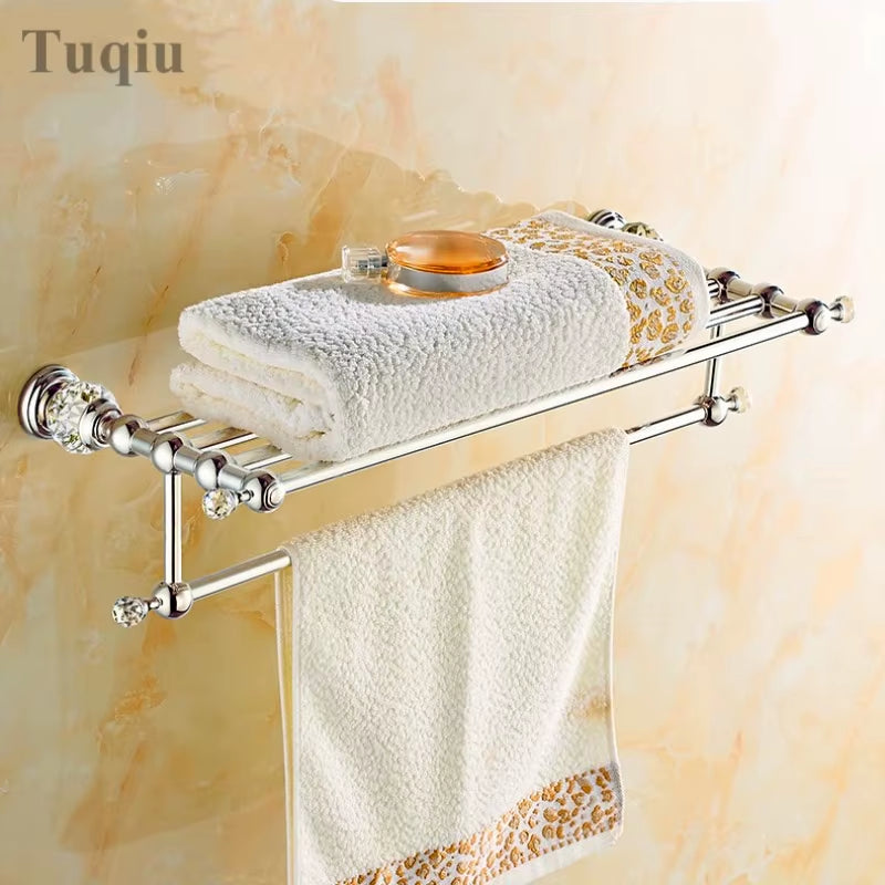 Bathroom Accessories Towel Rack Paper Holder Silver Polished Chrome Bathroom Products Solid Brass Bathroom Hardware Sets