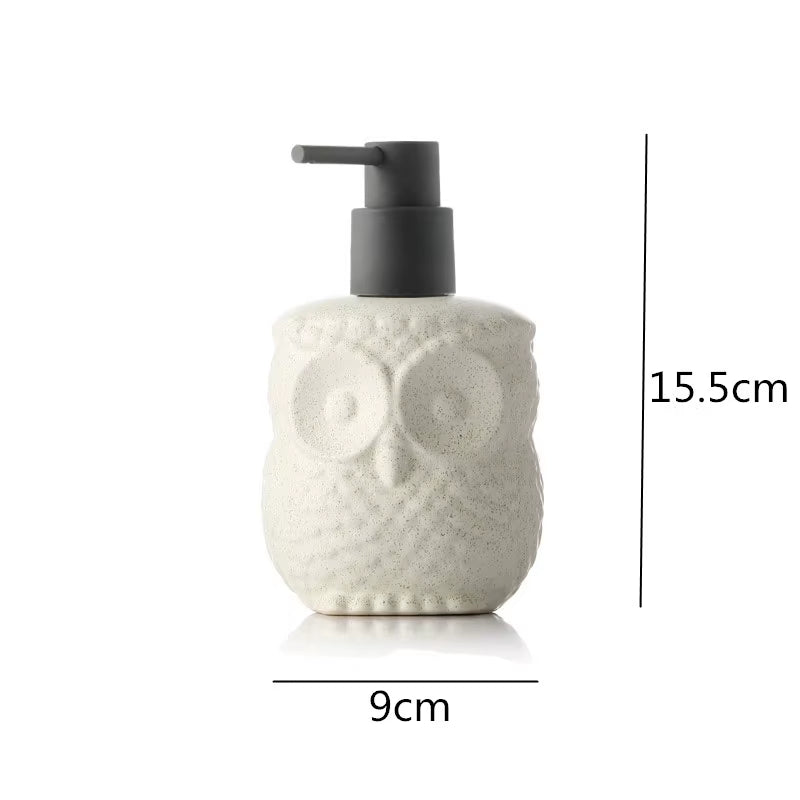 Owl Squirrel Lotion Bottle Bathroom Products Ceramics Soap Dispenser Handwashing Fluid Dispenser Bathroom Press the Bottle