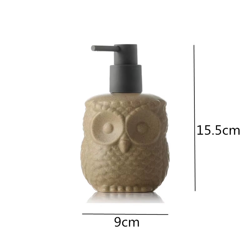 Owl Squirrel Lotion Bottle Bathroom Products Ceramics Soap Dispenser Handwashing Fluid Dispenser Bathroom Press the Bottle