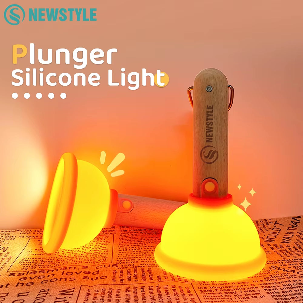 Cute Plunger Funny Night Light Stepless Dimming Nursery Slepping Lamp USB Rechargeable Bedside Table Lamp for Room Decor