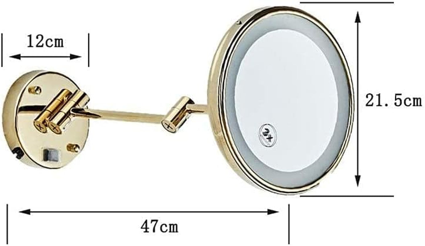 Vanity Mirror, Makeup Mirror Vanity Mirror Wall-Mounted Makeup Mirror 3X Magnifying Cosmetic Mirror 360° Rotation Extendable Vanity Mirror for Bathroom,Bedroom Cosmetic Mirror